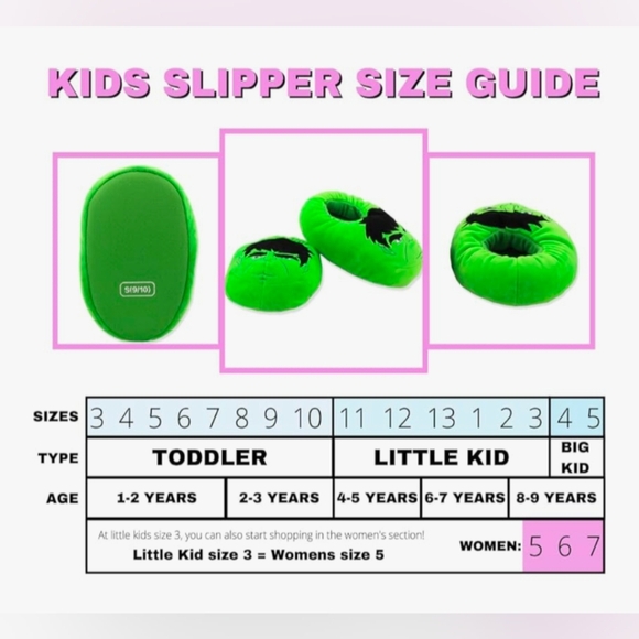 NWT Marvel Avengers Green Hulk Kids Unisex Plush Mooshy Slippers (Sz. Small 7/8) - Picture 12 of 15